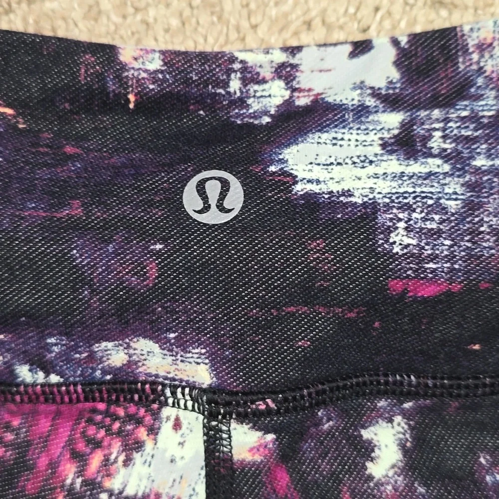 LULULEMON Size 6 Wunder Under Crop III Kara Blossom Multi Leggings 21